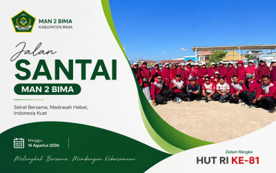 Jalan Santai HUT RI ke-81, Guru dan Pegawai MAN 2 Bima Semarakkan Kemerdekaan