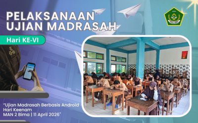 Pelaksanaan Ujian Madrasah Berbasis Android MAN 2 Bima Hari Keenam Berjalan Lancar dan Tertib