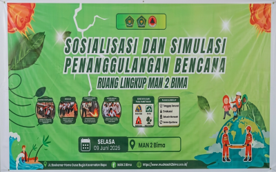 Membangun Madrasah Tangguh: MAN 2 Bima Gelar Sosialisasi dan Simulasi Penanggulangan Bencana
